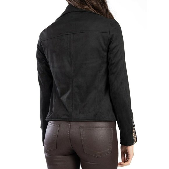 Kut From the Kloth Jayden Leaopard Faux Suede Moto Jacket - Picture 4 of 13